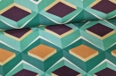 Viskose – Retro Geometrisches Muster  – grün